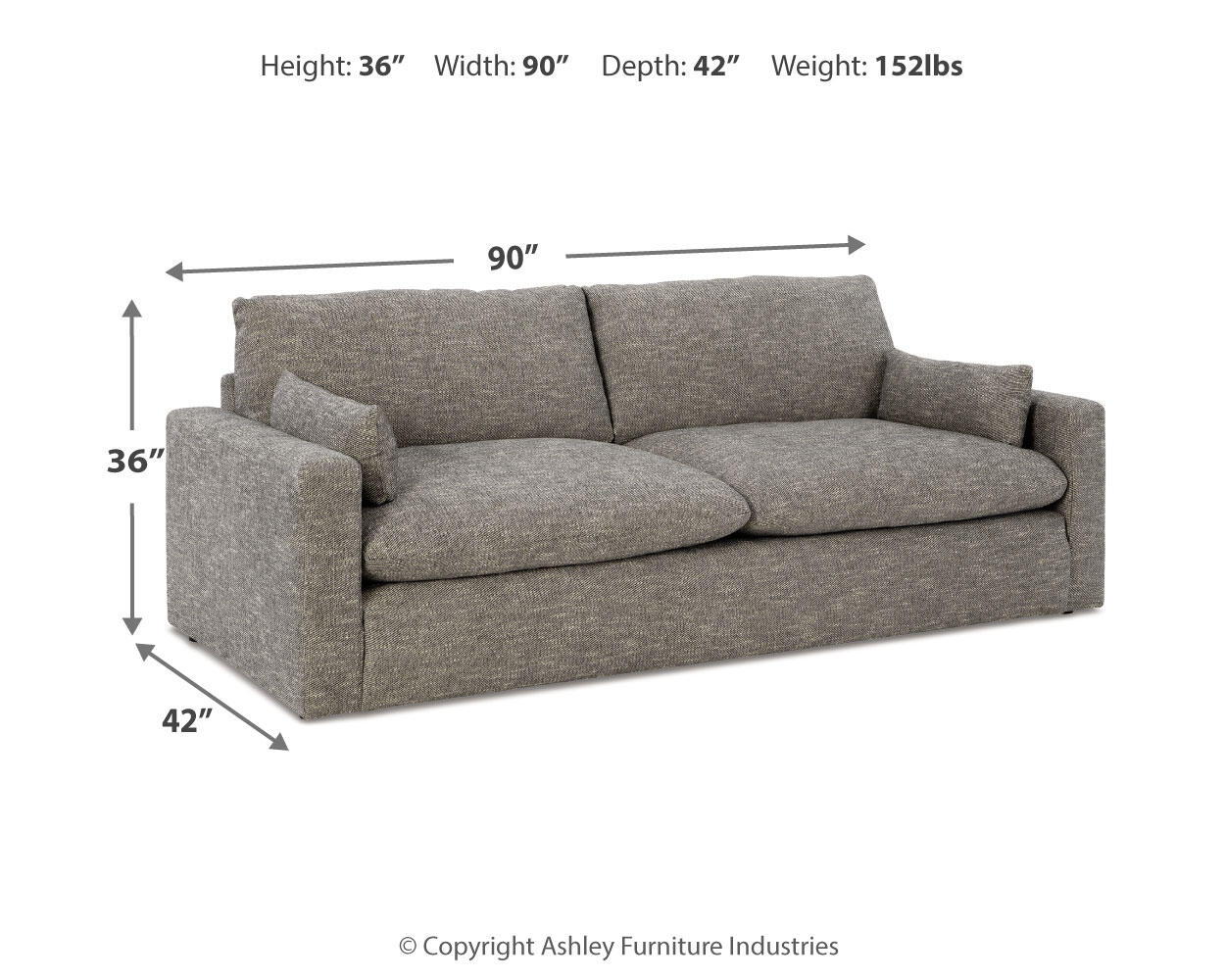 Dramatic - Sofa - Granite
