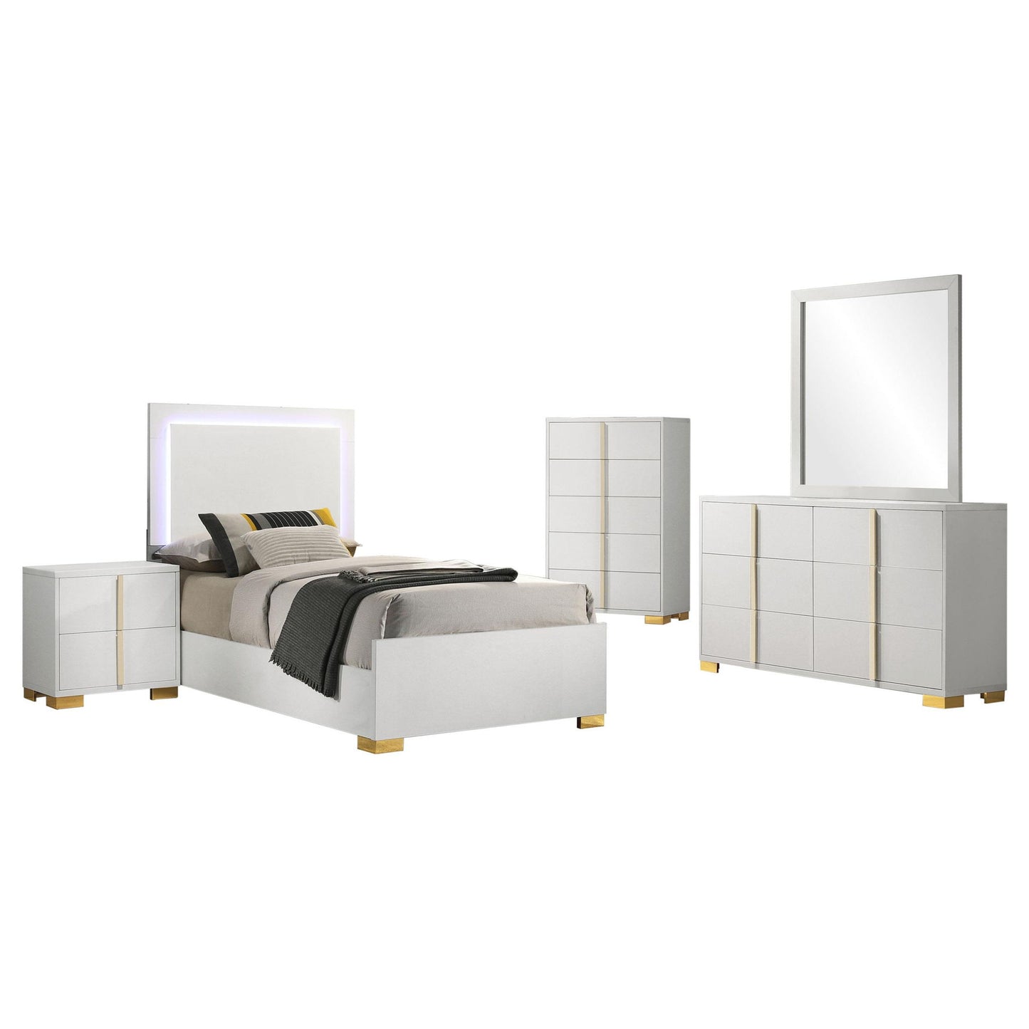 Marceline 5-piece Twin Bedroom Set White