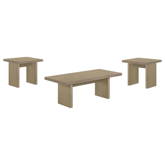 Decker 3-piece Coffee and End Table Set Natural Oak