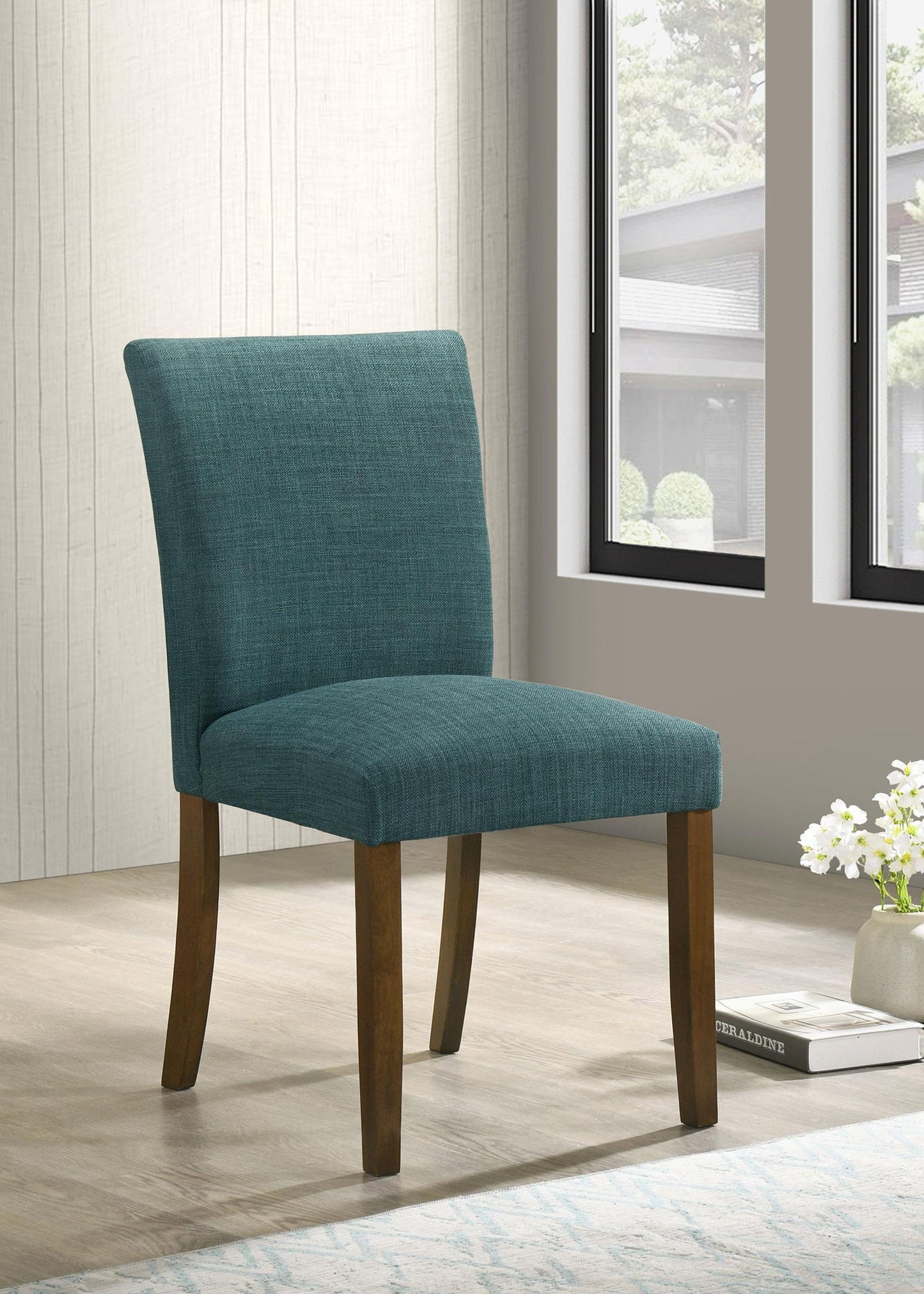 Paxton Upholstered Dining Side Chair Teal Blue (Set of 2)