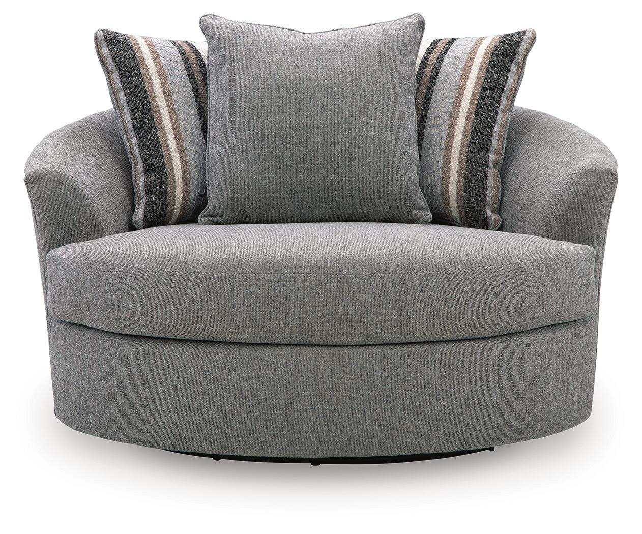 Creston Heights - Oversized Swivel Accent Chair - Smolder