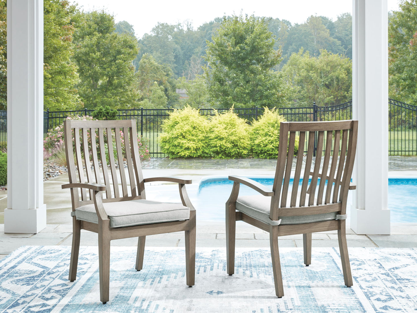 Rainier Ranch - Arm Chair With Cushion (Set of 2) - Brown / Beige