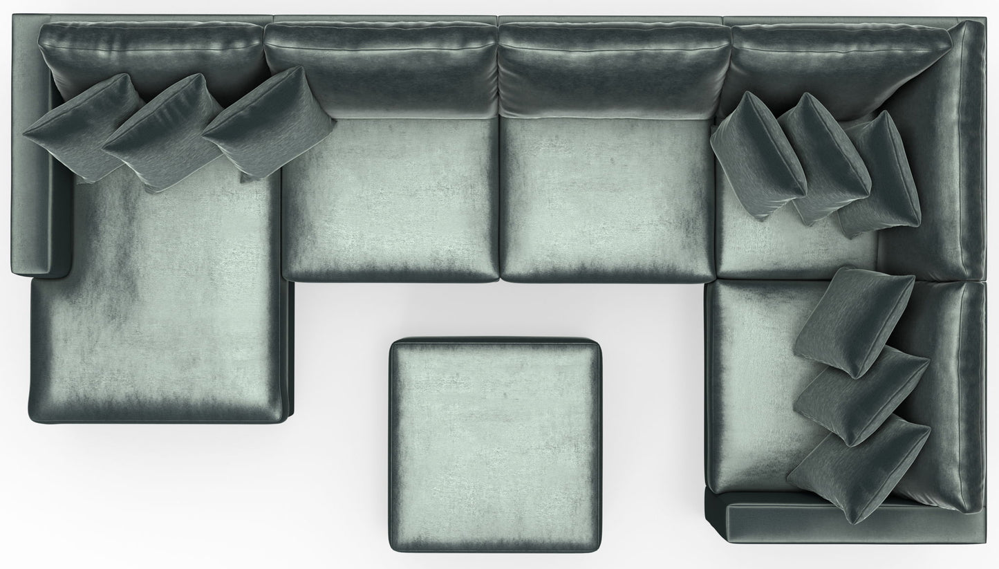 Remington - Modular Sofa And Cocktail Ottoman - Pine