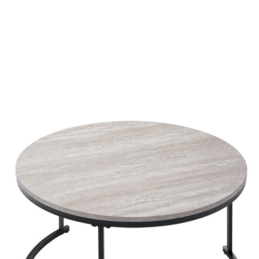 Forma - 4 Piece Occasional Set (1 Coffee, 1 Large End Table & 1 Stool, 1 Small End Table) - Black / White / Gray