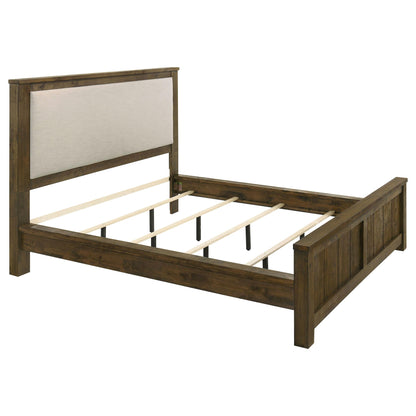 Doherty California King Linen Panel Bed Rustic Brown