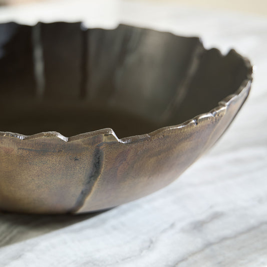 Aidman - Bowl - Black / Antique Gold Finish