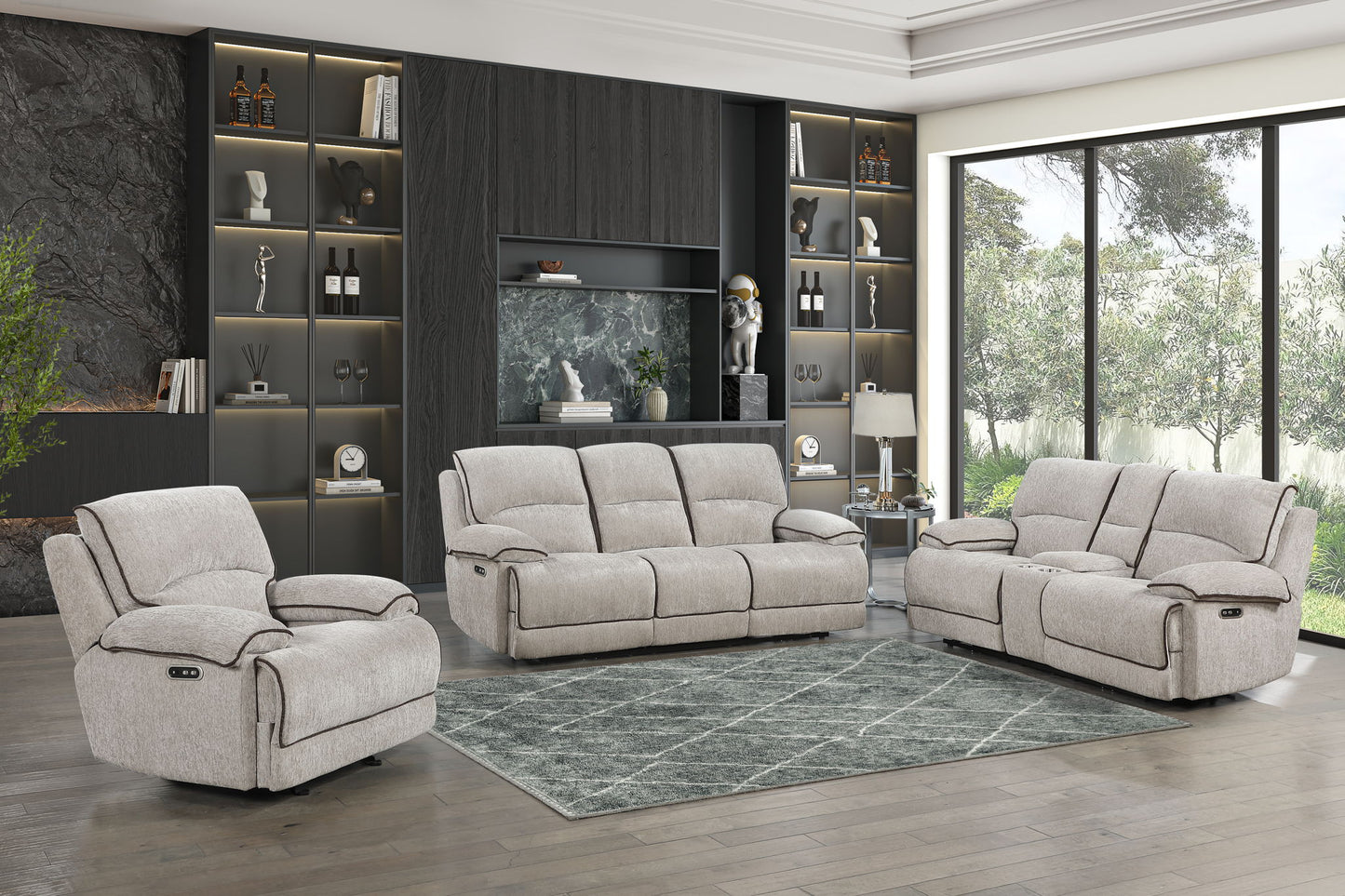 Camden - Glider Recliner - Beige / Brown