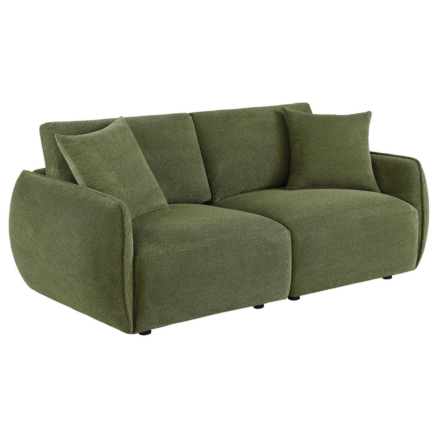 Elysia Fabric Upholstered Modular Lounge Loveseat Green