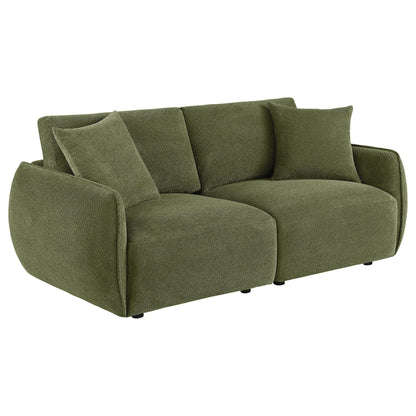 Elysia Fabric Upholstered Modular Lounge Loveseat Green