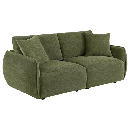Elysia Fabric Upholstered Modular Lounge Loveseat Green