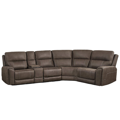 Gaia - 5 Piece P2 Power Sectional - Sable