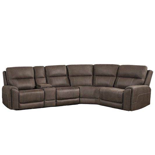 Gaia - 5 Piece P2 Power Sectional - Sable