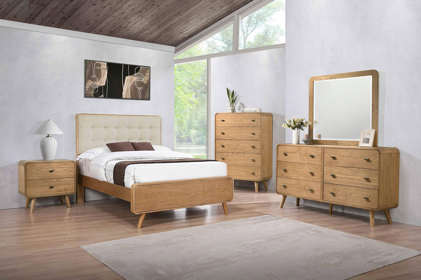 Robyn 5-piece Full Bedroom Set Light Ash