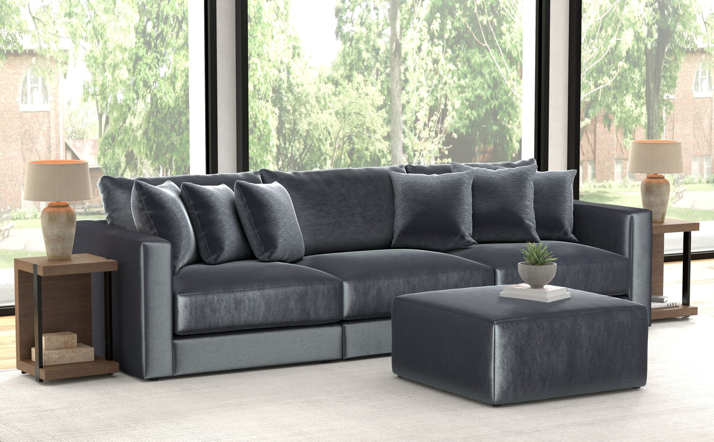 Remington - Modular Sofa And Cocktail Ottoman - Slate