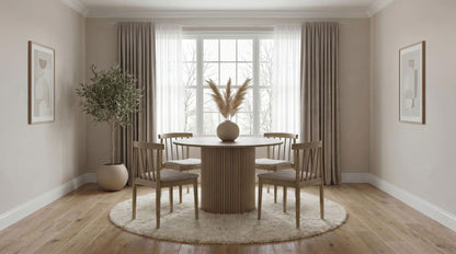 Hamlyn 5-piece Round Wood Dining Set Wheat and Natural Oak