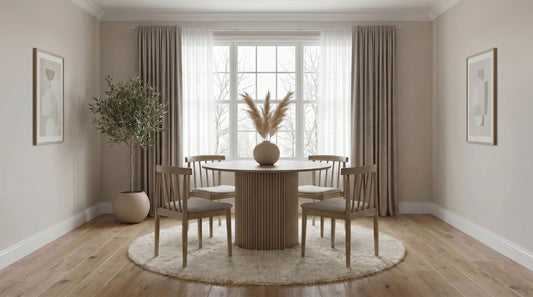 Hamlyn 5-piece Round Wood Dining Set Wheat and Natural Oak