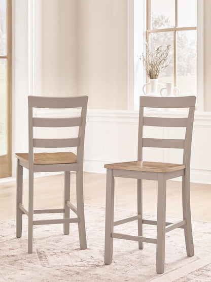 Harperfeld - Barstool (Set of 2) - Natural / Gray