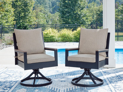 East Beach - Swivel Chair With Cushion (Set of 2) - Blue