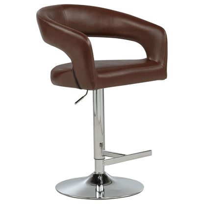 Travia Leatherette Upholstered Adjustable Bar Stool Cocoa Brown