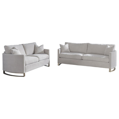 Corliss 2-piece Upholstered Arched Arm Sofa Set Beige