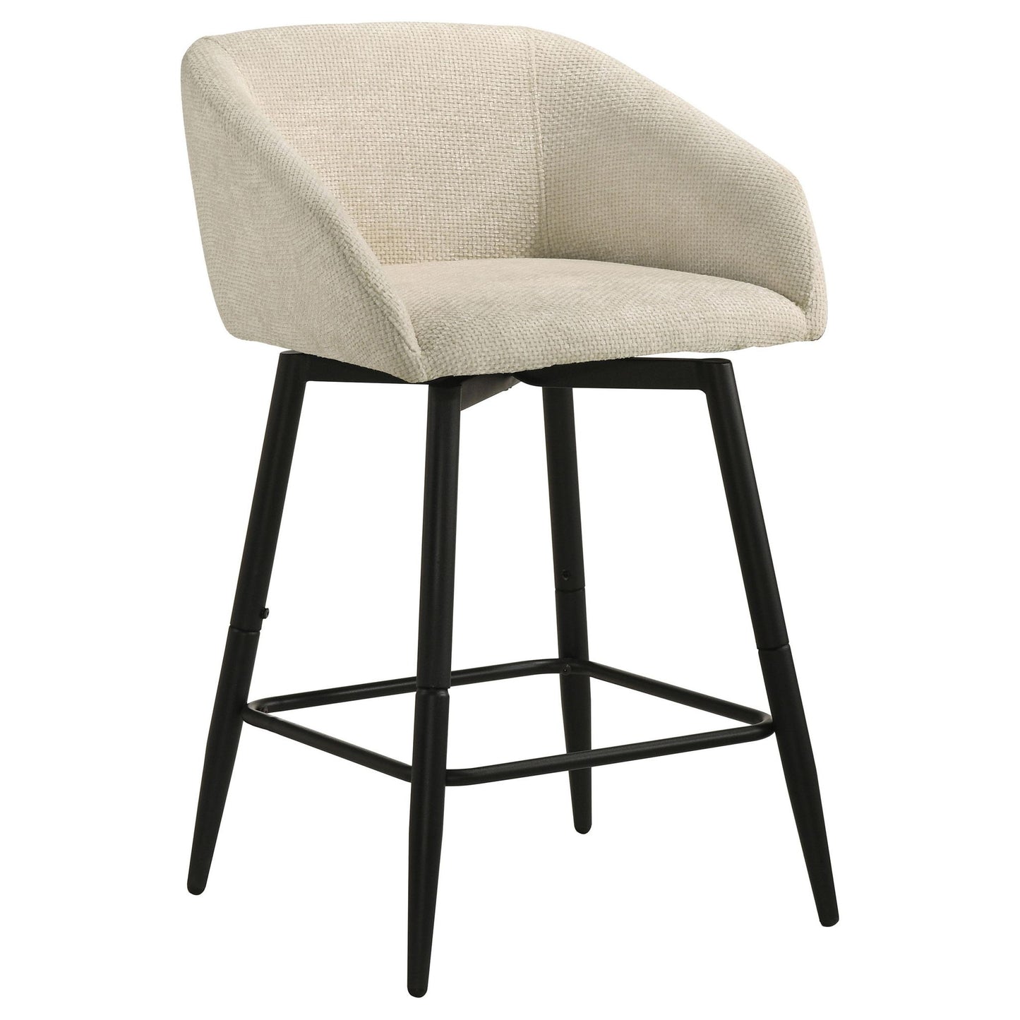 Rainer Fabric Upholstered Swivel Counter Height Chair Cream (Set of 2)
