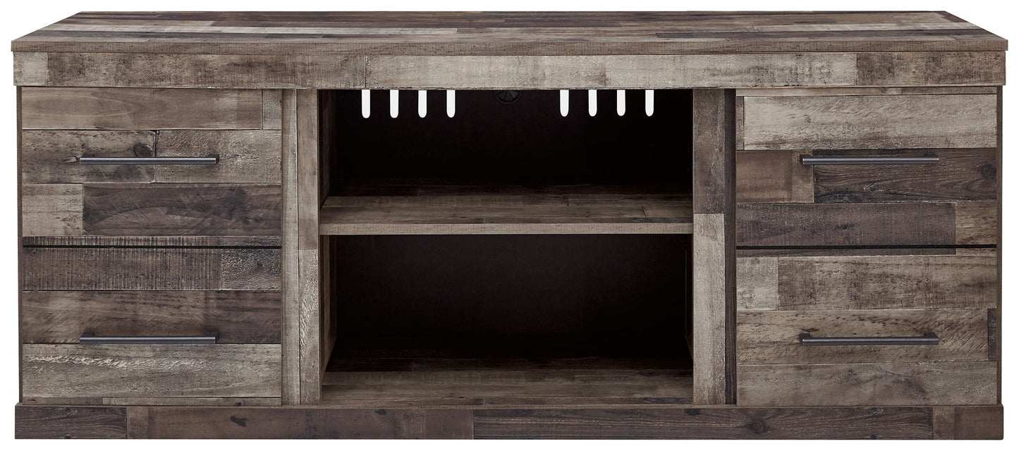 Derekson - LG TV Stand w/Fireplace Option - Multi Gray