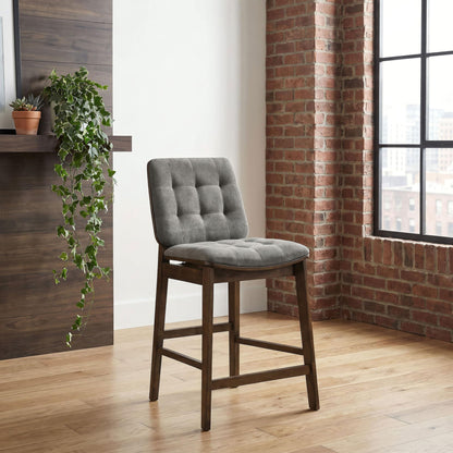Redbridge Upholstered Counter Chair Grey and Walnut (Set of 2)