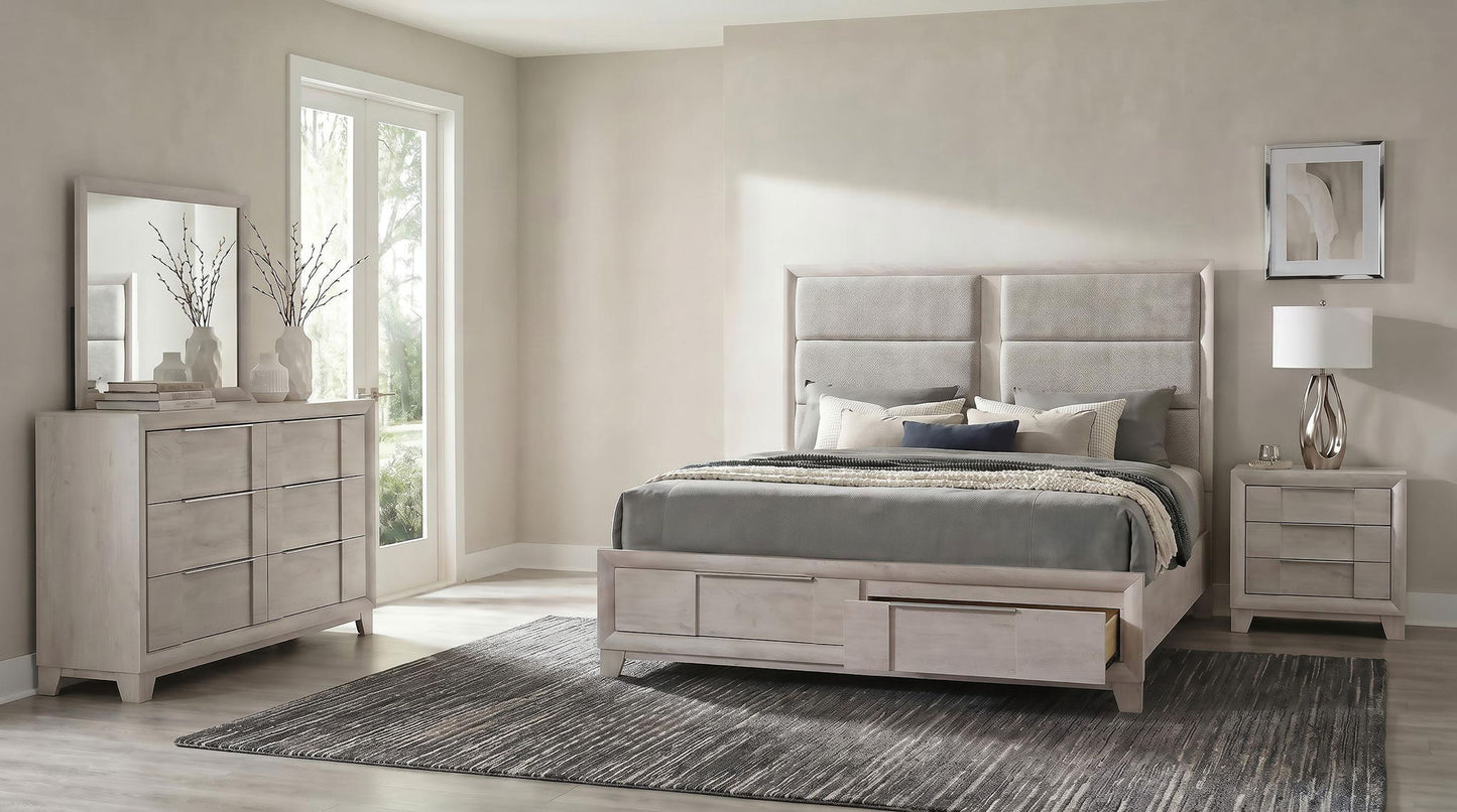 Farre 4-piece Eastern King Bedroom Set Washed Grey