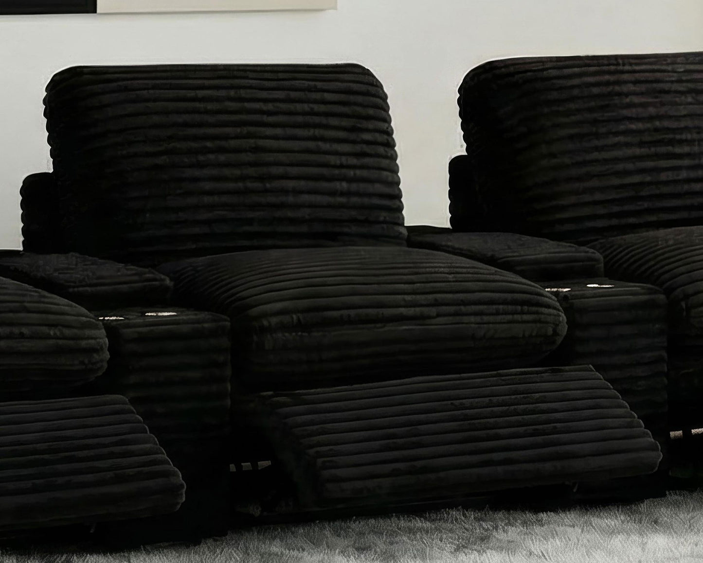 Collins Modular Power Armless Recliner Black