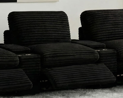 Collins Modular Power Armless Recliner Black