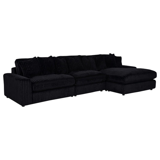 Blaine Upholstered Reversible Chaise Sectional Sofa Black
