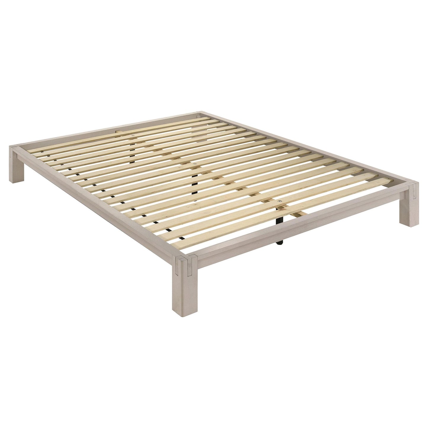 Gislen Eastern King Easy Assembly Wood Platform Bed White