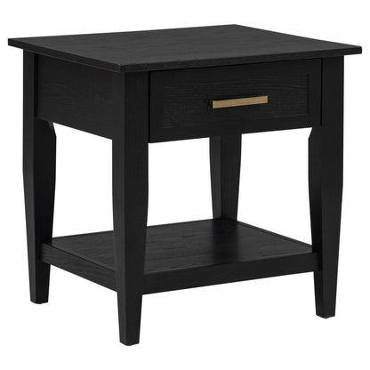 Lindenton 1-drawer Wood Occasional Side End Table Black
