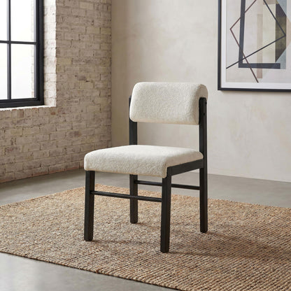 Kehoe Upholstered Dining Side Chair Cream and Black (Set of 2)