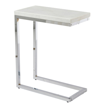 Echo - Marble Top Chairside Table - White