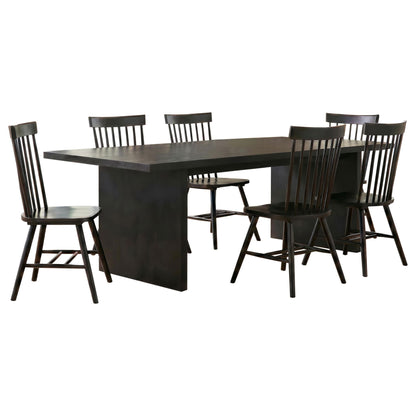 Decker 7-piece 82-inch Rectangular Dining Set Black