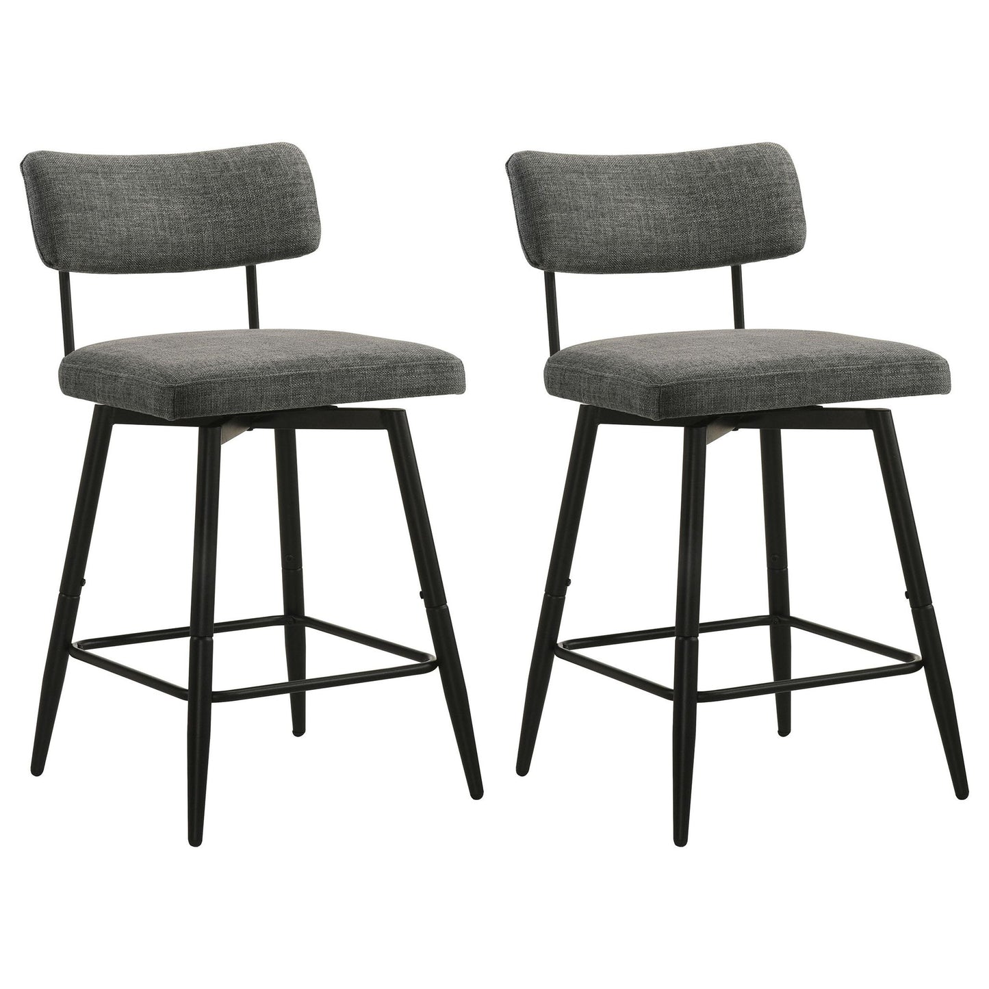 Levine Fabric Upholstered Swivel Counter Chair Grey (Set of 2)