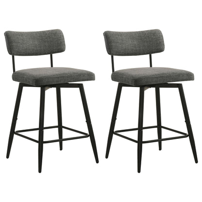 Levine Fabric Upholstered Swivel Counter Chair Grey (Set of 2)