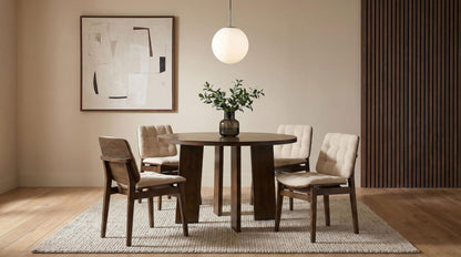 Strouse 5-piece Dining Set Cream and Walnut