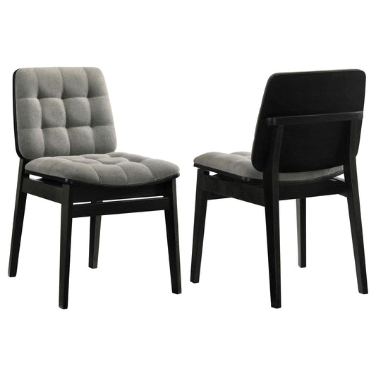 Redbridge Upholstered Side Chair Grey and Black (Set of 2)