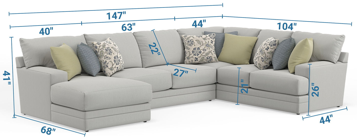 Stockbridge - Sectional With Comfort Coil Seating And 9 Accent Pillows Included