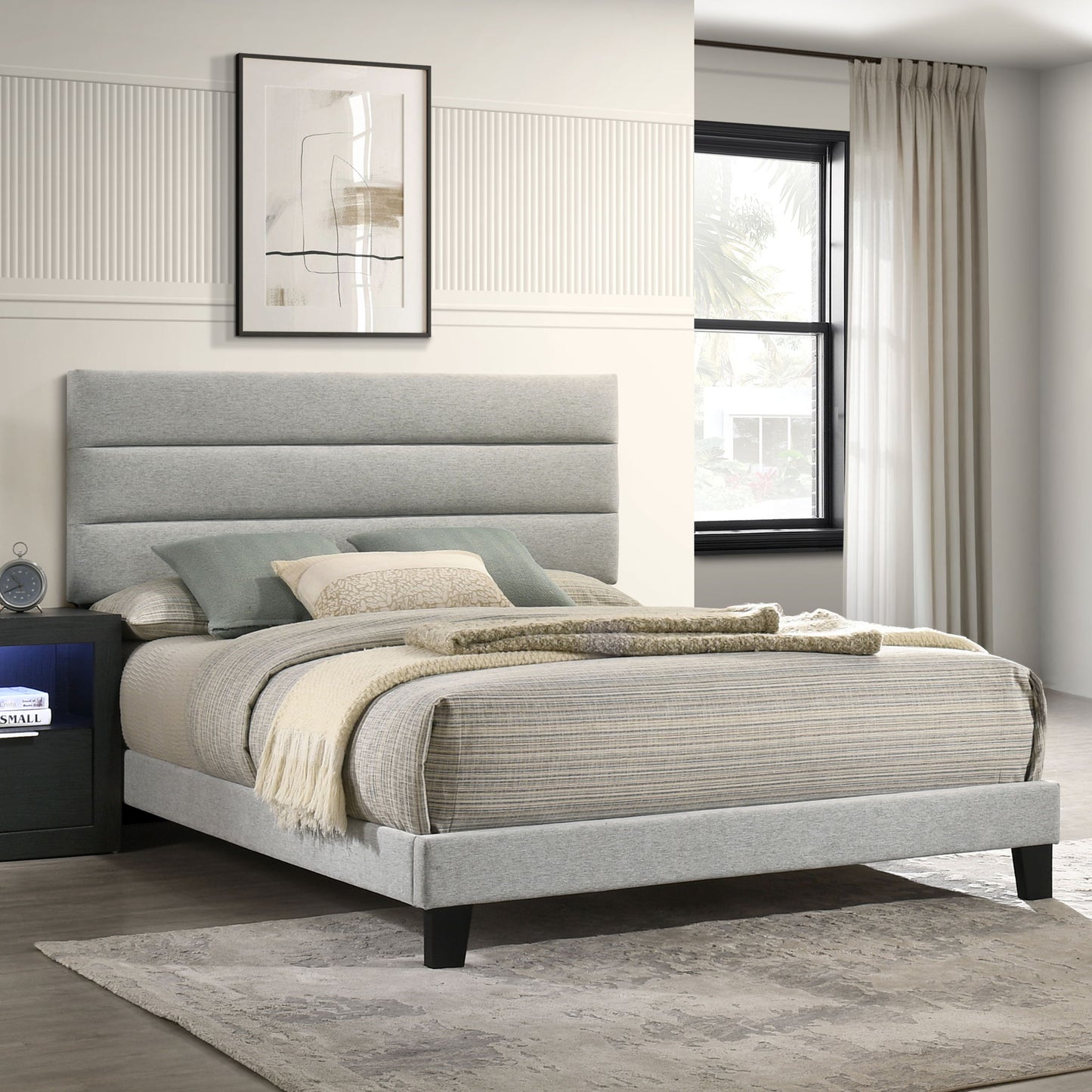 Asher - 5/0 Queen Bed - Smoke
