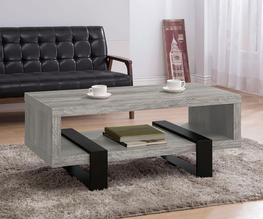 Dinard Engineered Wood Cocktail Coffee Table Grey Driftwood