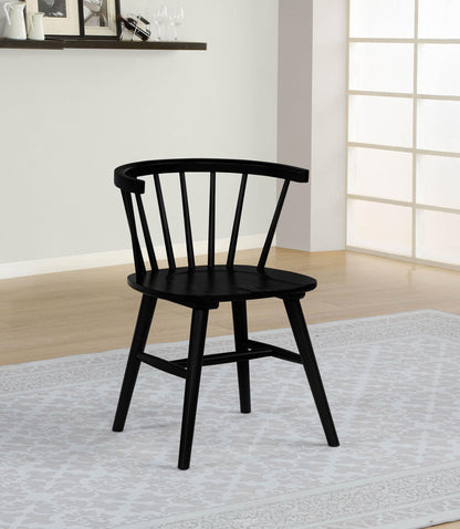 Jeffries Windsor Wood Dining Side Chair Black (Set of 2)