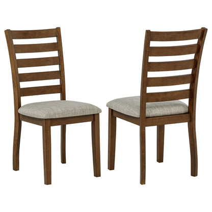 Atwood Wood Dining Side Chair Upholstered Seat Warm Brown
