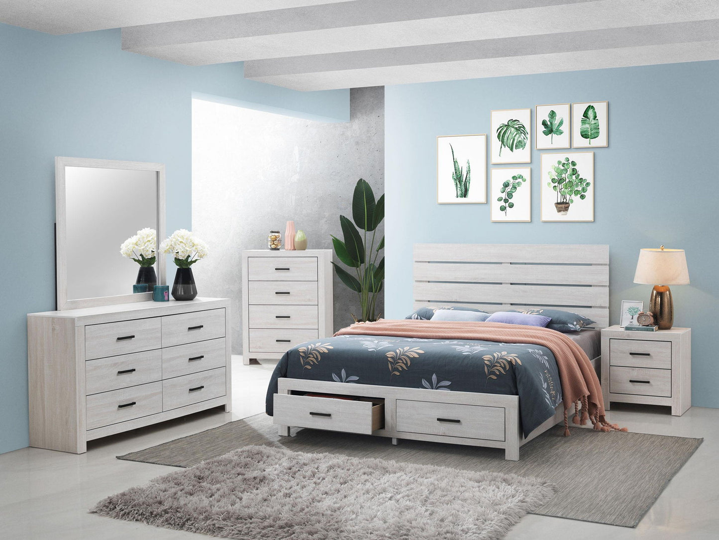 Brantford 5-piece Queen Bedroom Set Coastal White