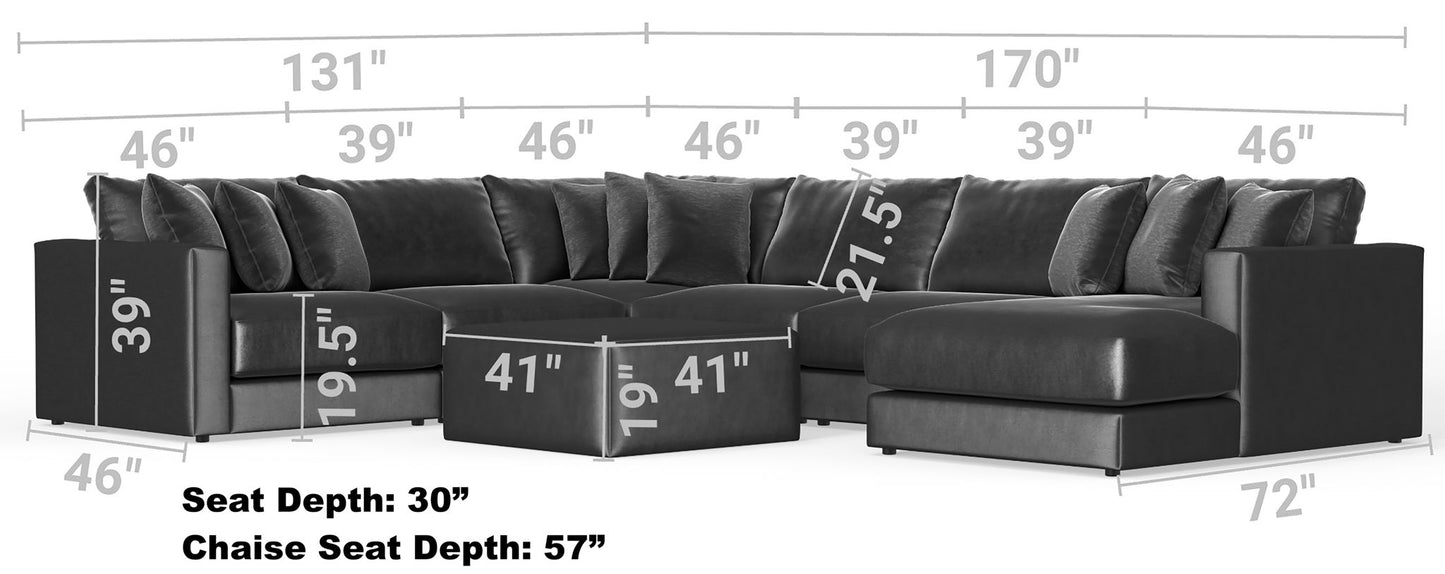 Remington - Modular Sofa And Cocktail Ottoman - Slate