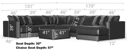 Remington - Modular Sofa And Cocktail Ottoman - Slate