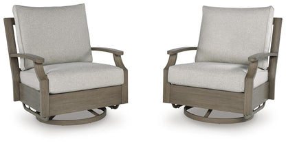 Rainier Ranch - Swivel Glider Chair With Cushion - Brown / Beige