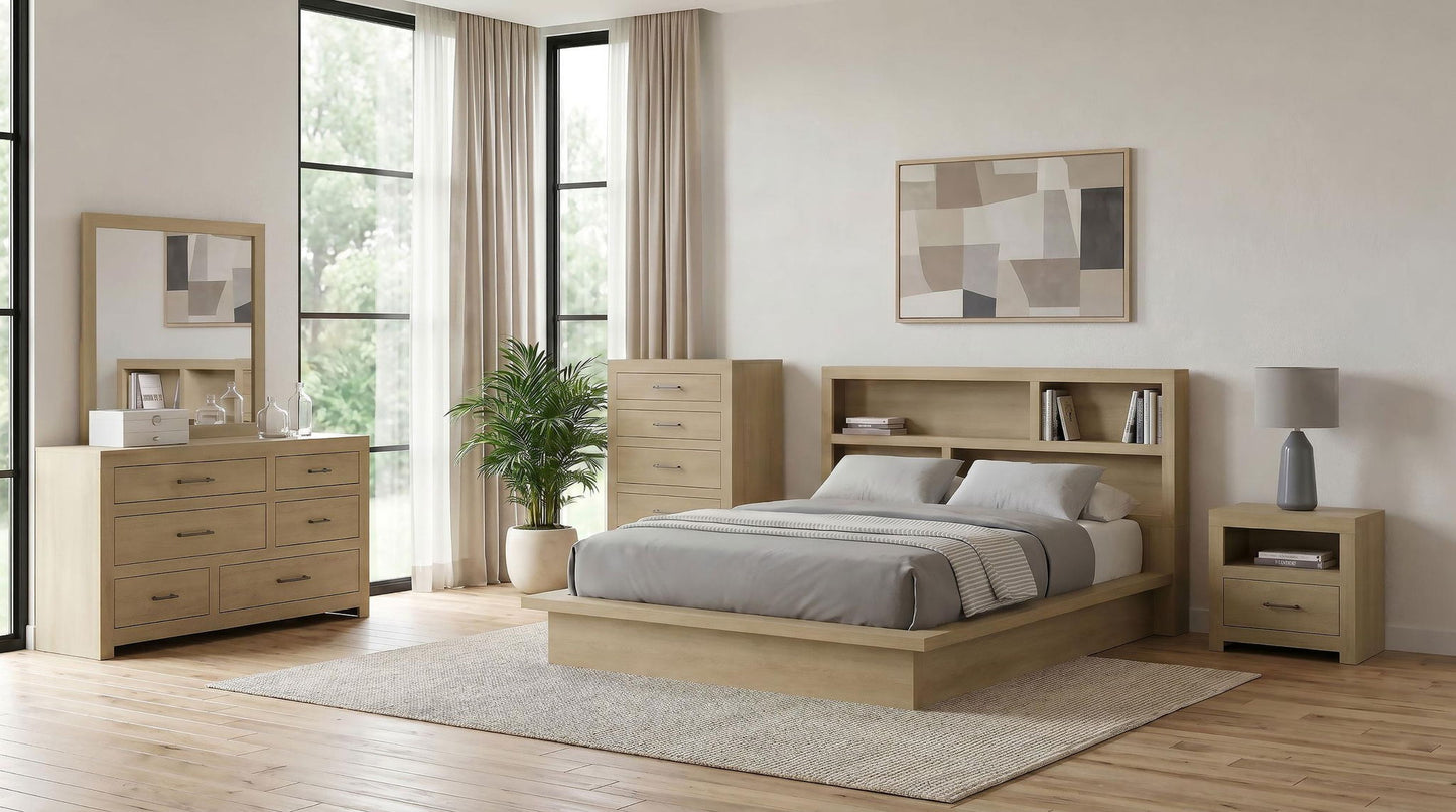 Hendricks 5-piece Eastern King Bedroom Set Light Oak
